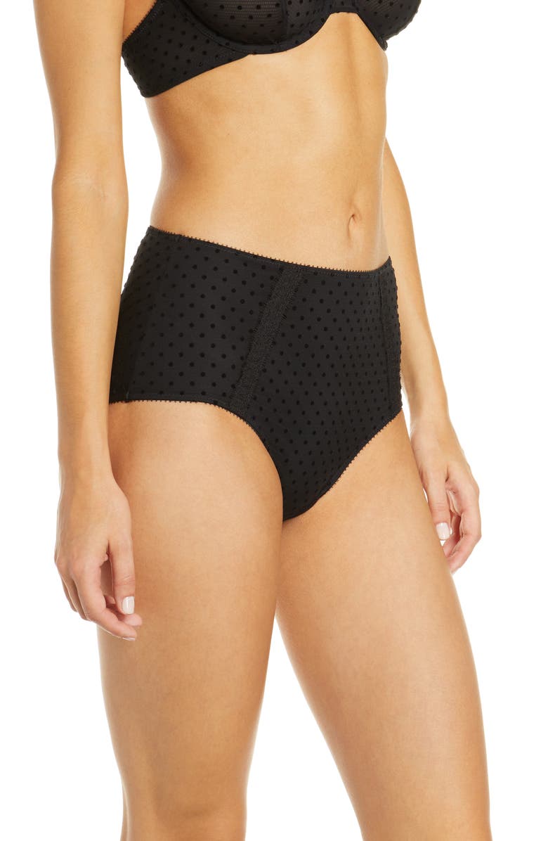 JASON WU GREY Jason Wu Collection Flocked Dot High Waist Briefs, Alternate, color, 