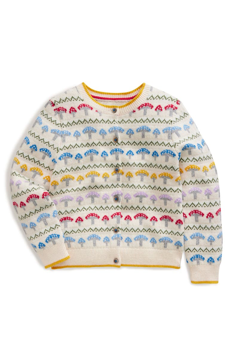 Mini Boden Kids' Edie Toadstool Fair Isle Cardigan, Main, color,
