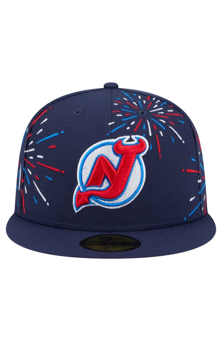 New Era Men's New Era Navy New Jersey Devils Americana Fireworks 59FIFTY Fitted Hat, Alternate, color, Navy