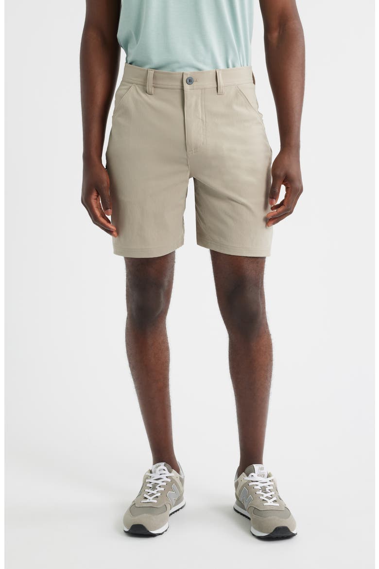 Topogrid Water Repellent Shorts, Main, color, VINTAGE KHAKI
