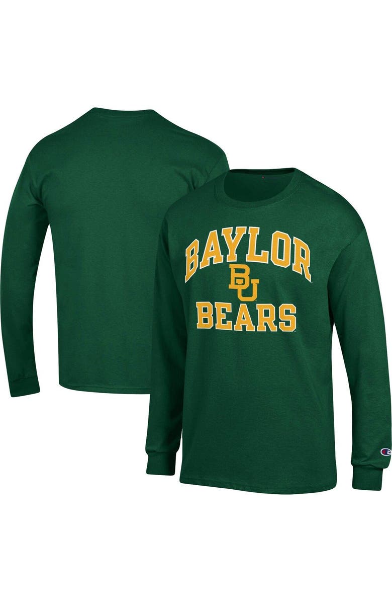 Champion Men's Champion Green Baylor Bears High Motor Long Sleeve T-Shirt, Main, color, 