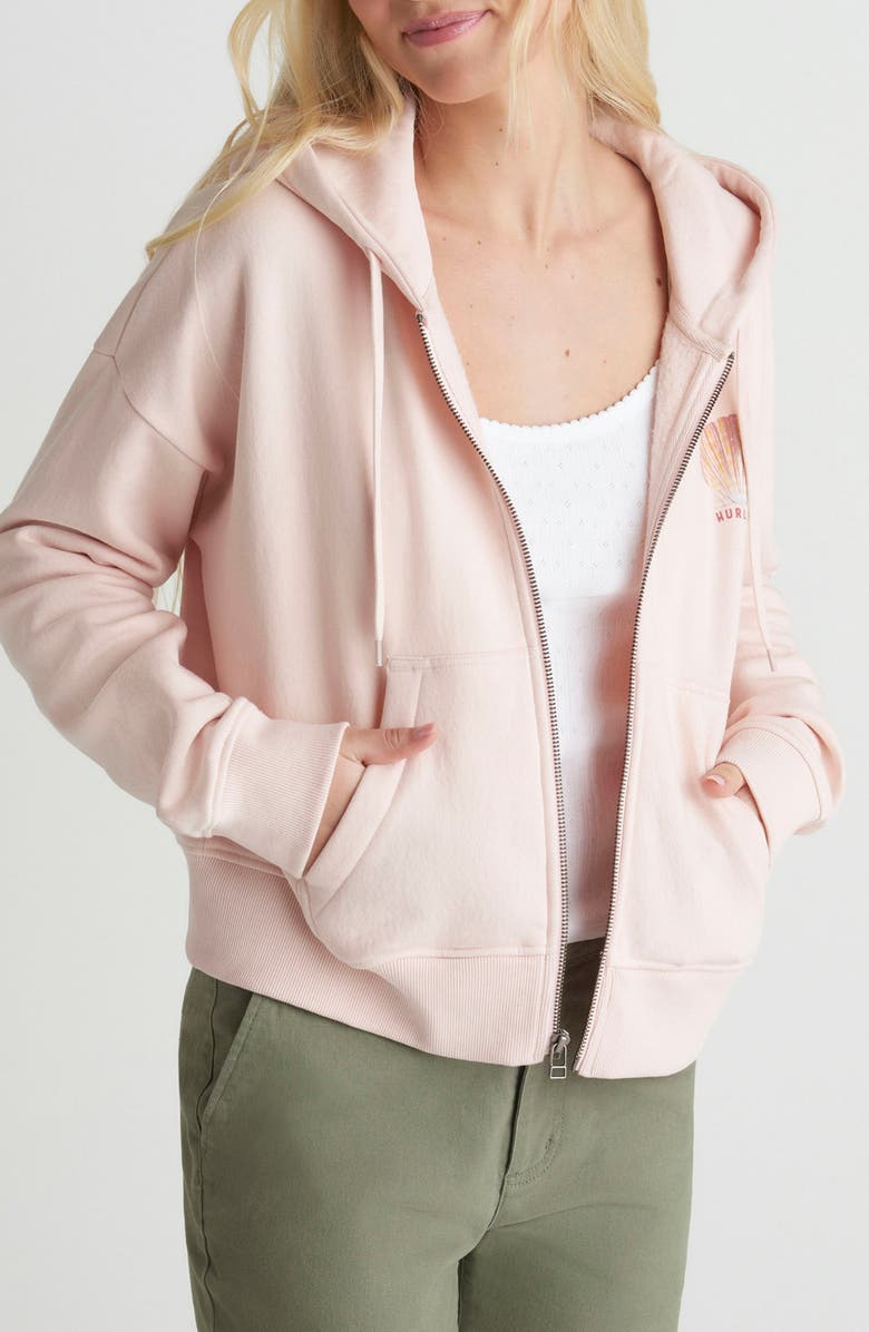 Hurley Shell Yeah Cotton Blend Hoodie, Alternate, color, Seashell Pink