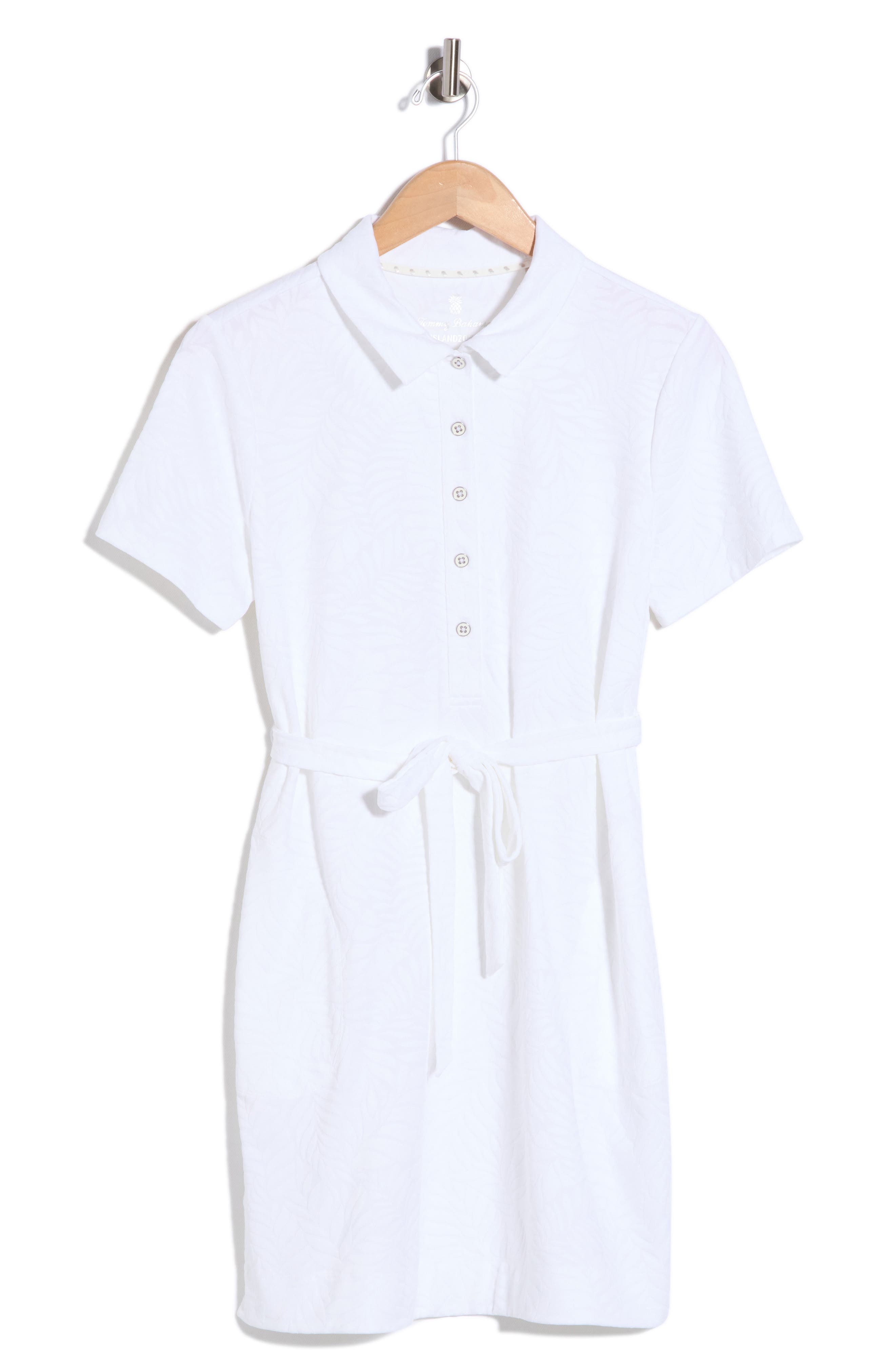 Aubrey Leaves Jacquard Polo Shirtdress