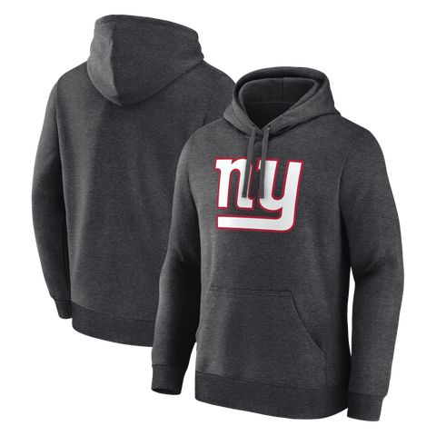 Men's Logo Athletic Heather Charcoal New York Giants Primary Logo Hoodie