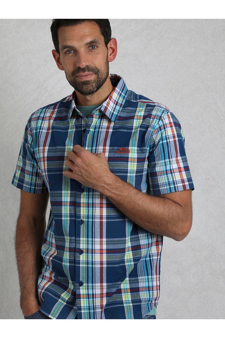 Judd Short Sleeve Check Shirt, Main, color, Estate Blue