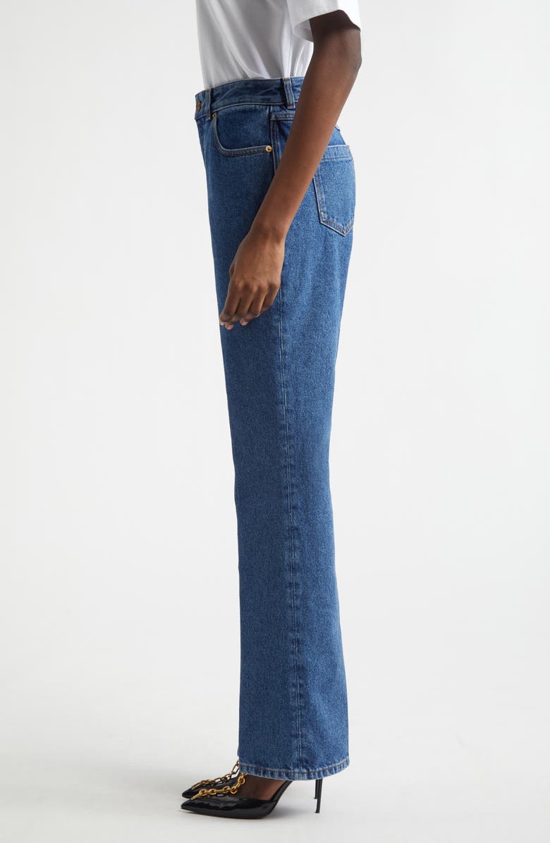 Balmain High Waist Straight Leg Jeans, Alternate, color, 6Ex Bleu Jean Dark