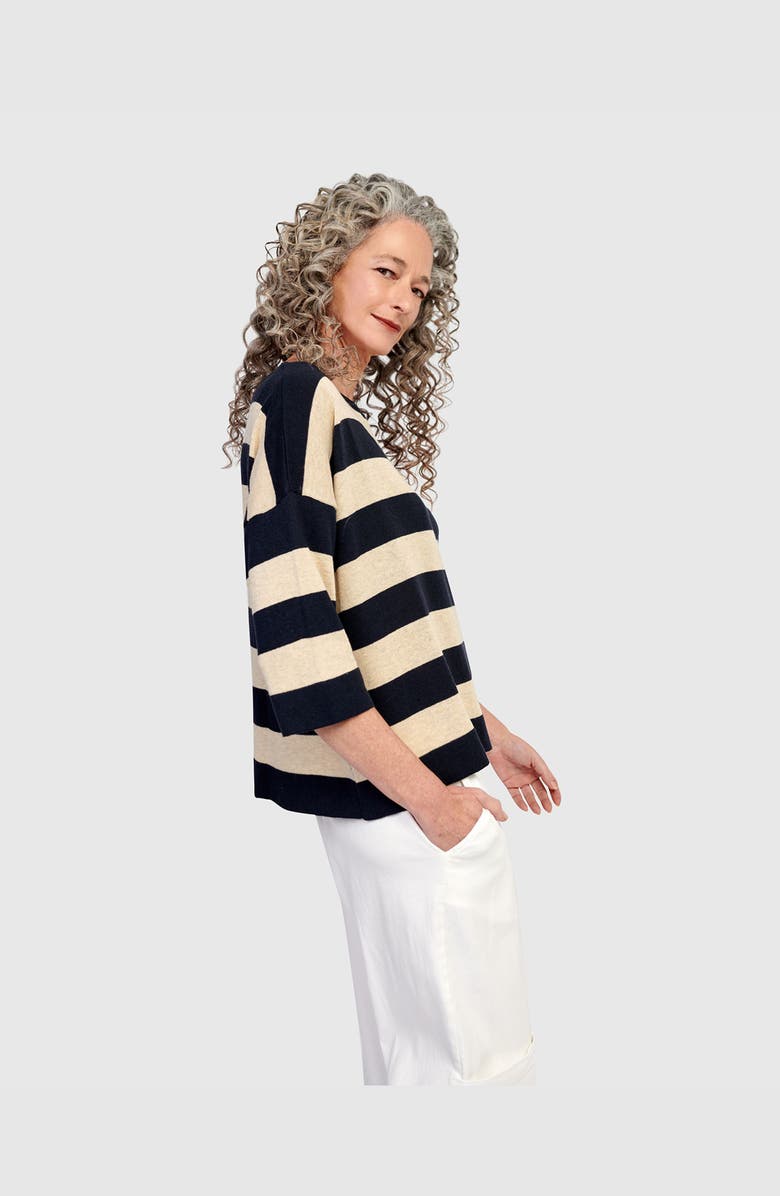 Alembika Twiggy Sweater, Alternate, color, Oat/Navy