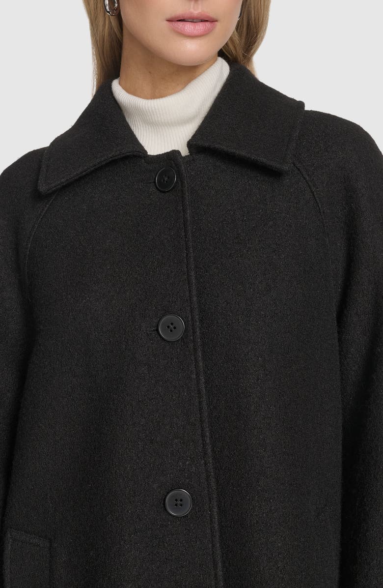 Andrew Marc Jupiter Wool Blend Balmacaan, Alternate, color, Black