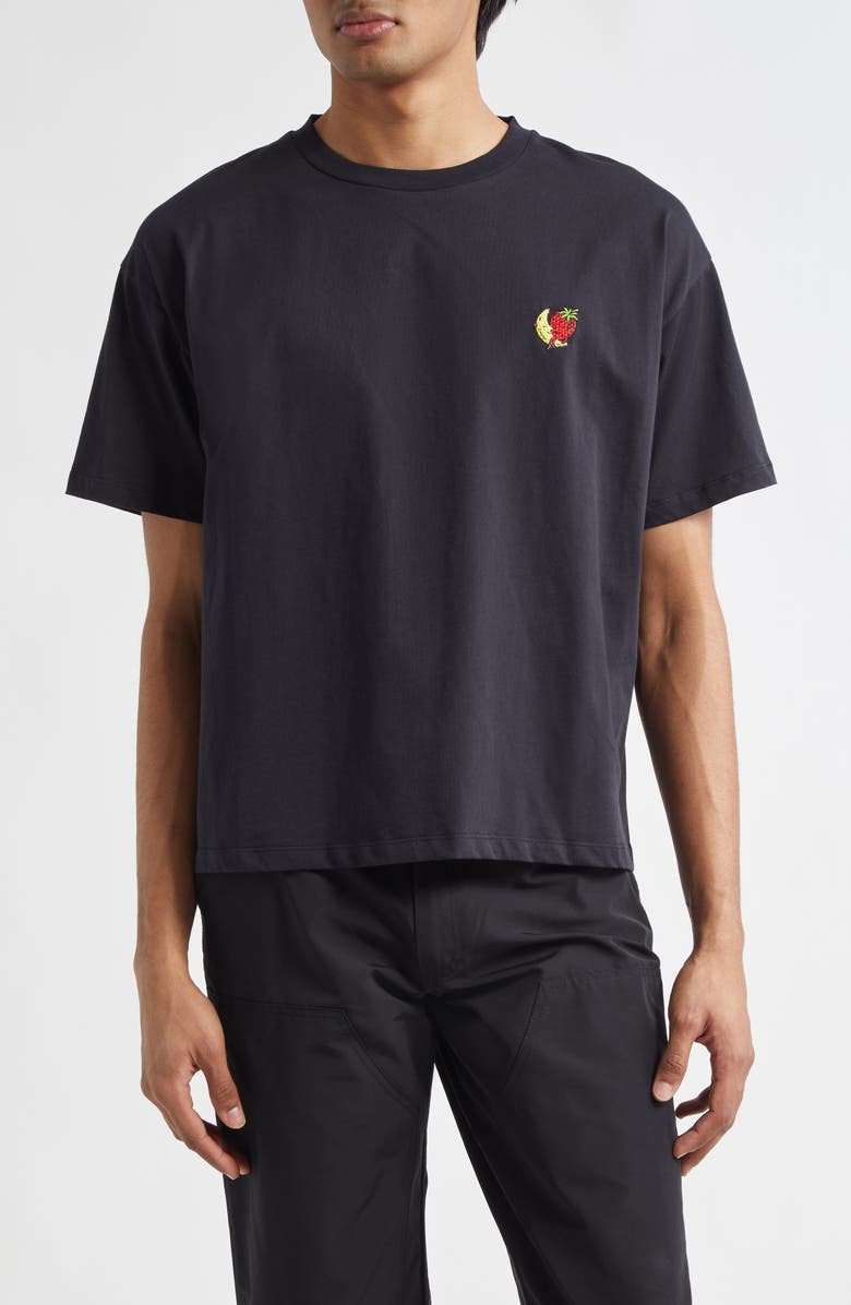 Sky High Farm Workwear Gender Inclusive Perennial Strawberry Moon Patch T-Shirt, Main, color, Black