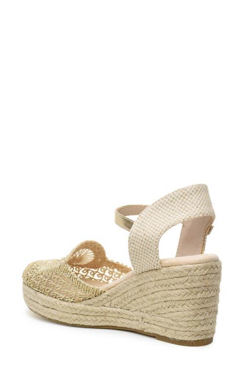 Catherine Catherine Malandrino Laboh Platform Wedge Espadrille Sandal In Gold