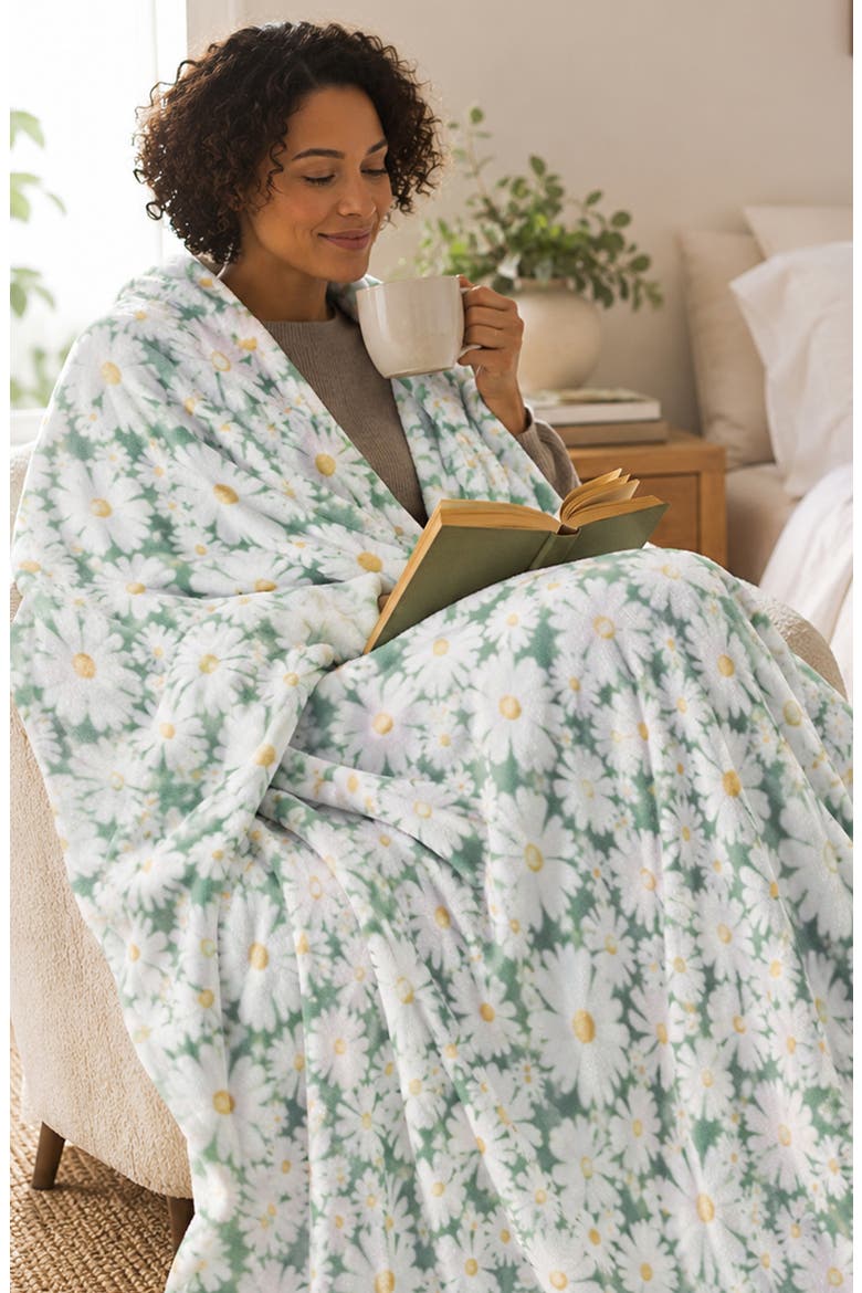 Floral Plush Throw Blanket, Alternate, color, FLORAL