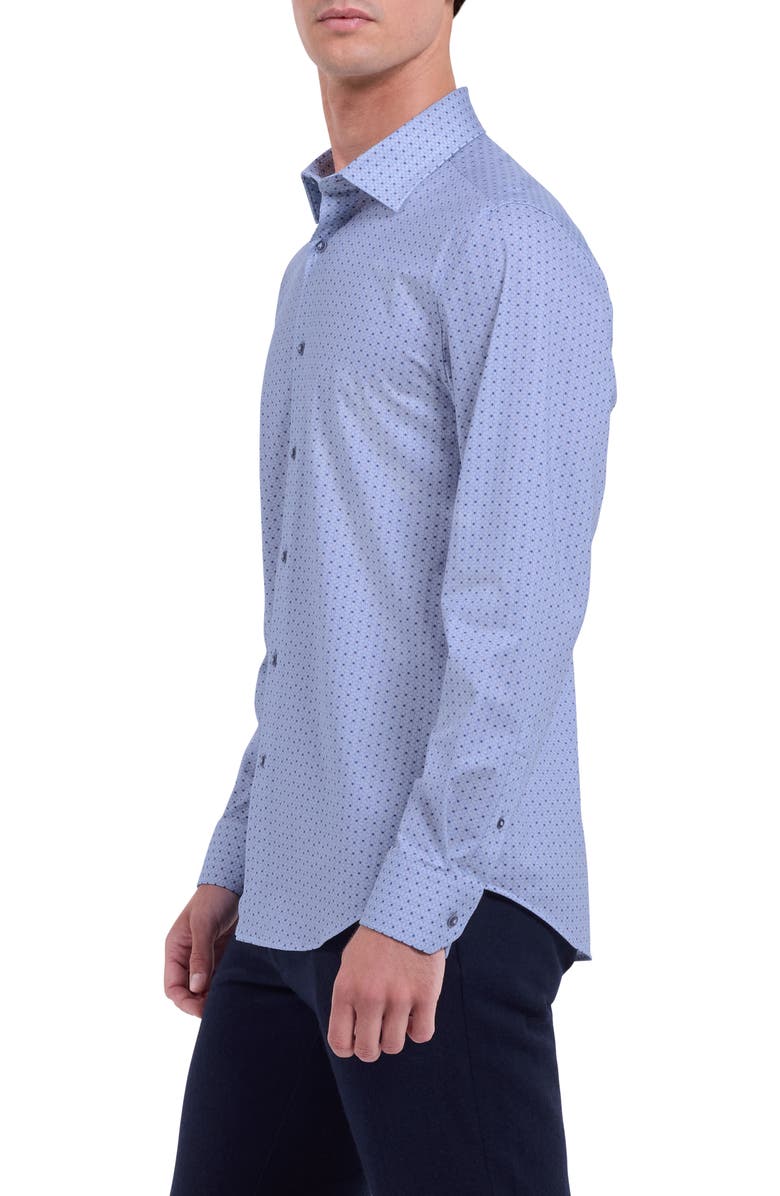 Bugatchi James OoohCotton<sup>®</sup> Geo Print Button-Up Shirt, Alternate, color, 