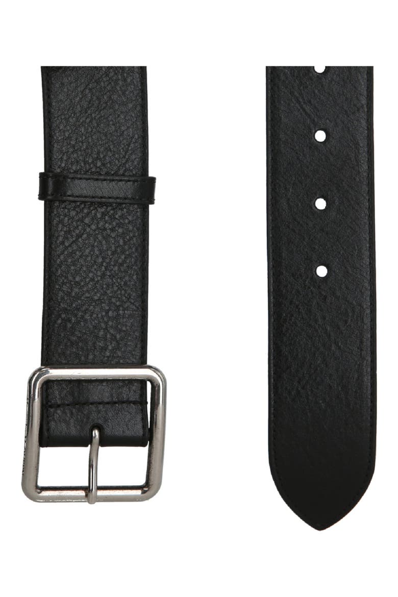 Wide Leather Belt, Alternate, color, BLACK