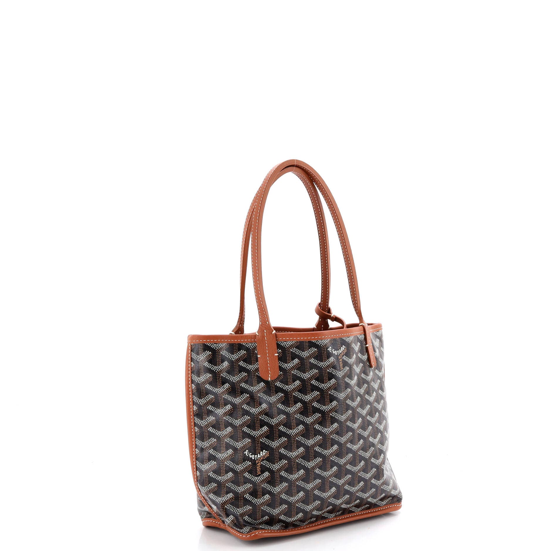 Pre-Owned Goyard Anjou Reversible Tote Coated Canvas Mini, Alternate, color, Brown