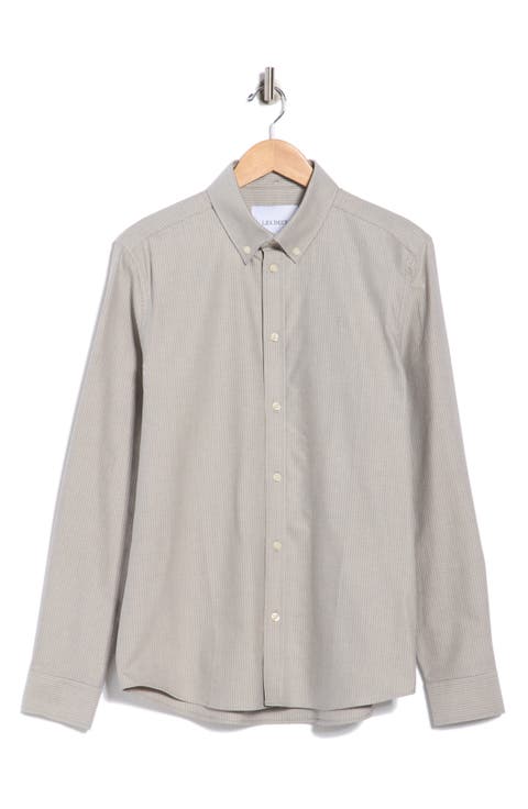Konrad Stripe Cotton Oxford Button-Down Shirt