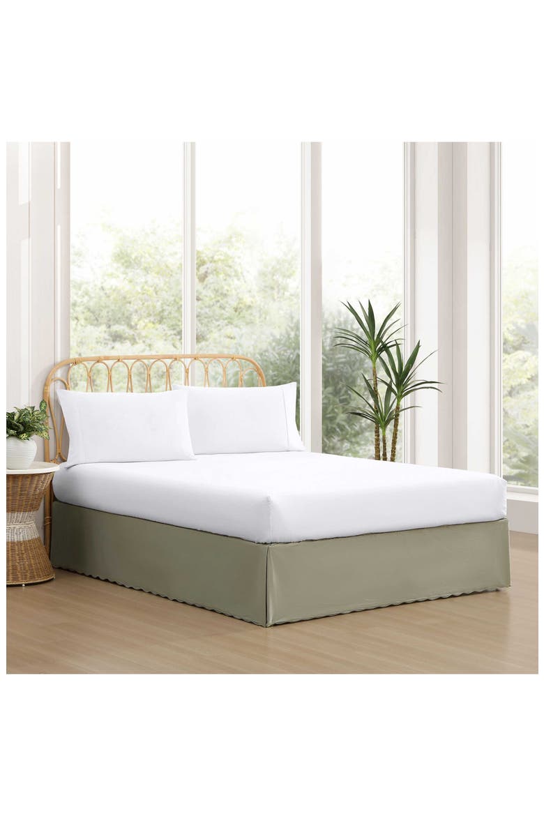 Scalloped Hem Cotton Weave Bedskirt, Alternate, color, GREEN