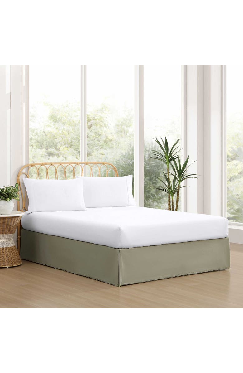 STONE COTTAGE Scalloped Hem Cotton Weave Bedskirt, Alternate, color, Green