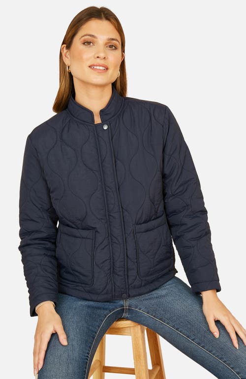 Yumi Short Quilted Jacket In Blue