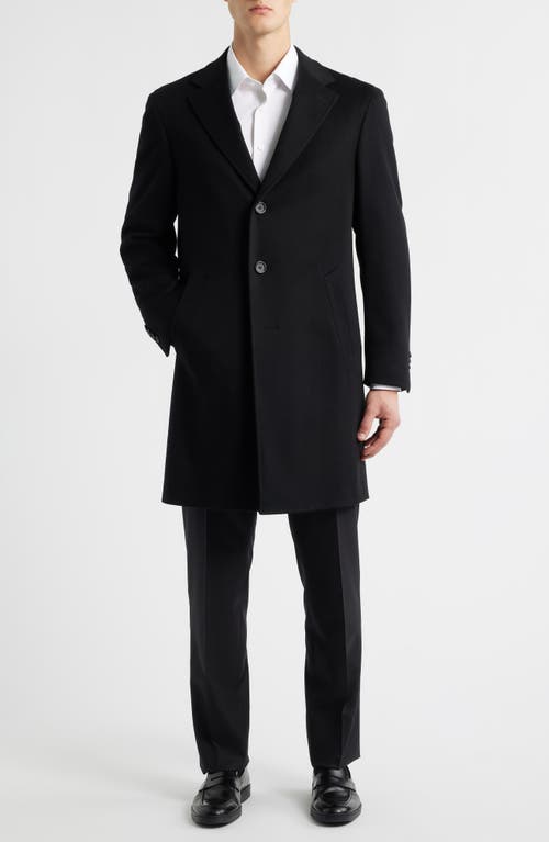 Canali Trim Fit Wool & Cashmere Coat In Black