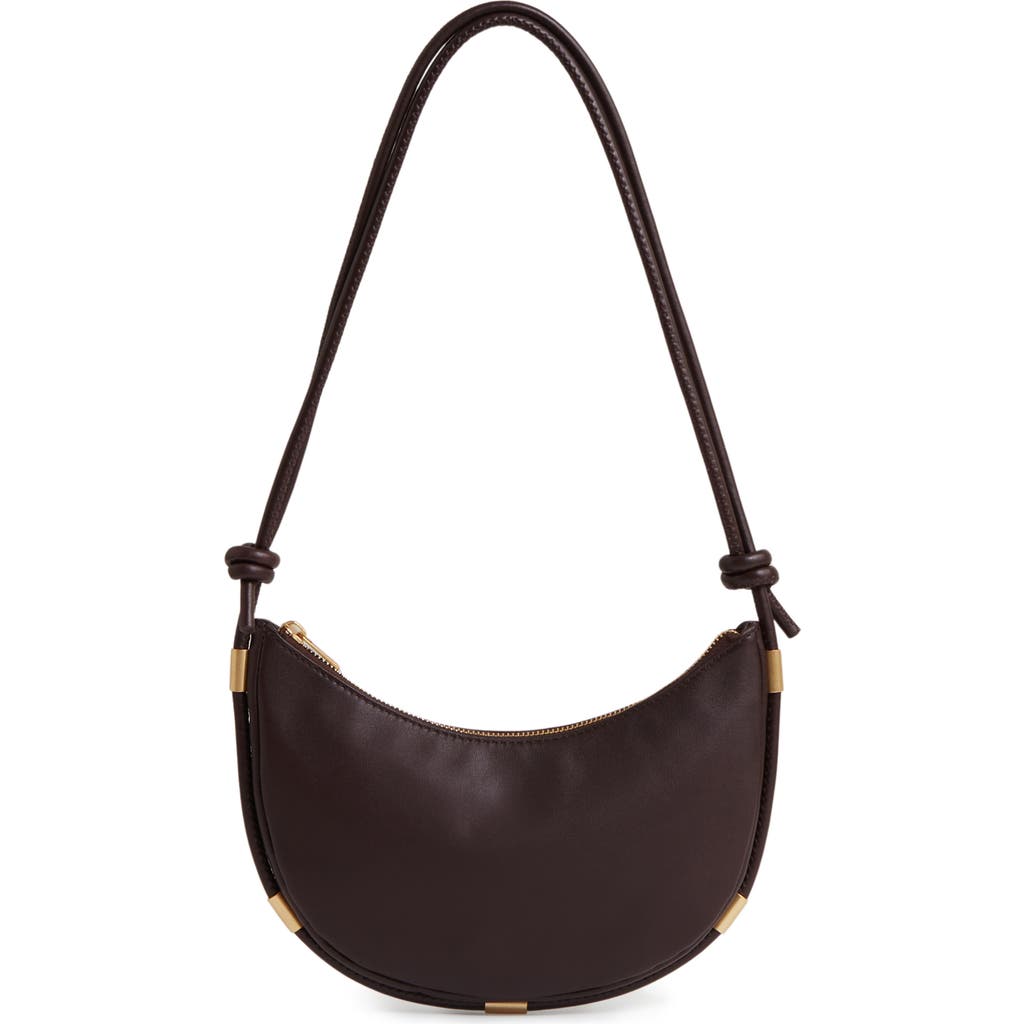 Reiss Oxblood Leather Rope Strap Shoulder Bag In Burgundy