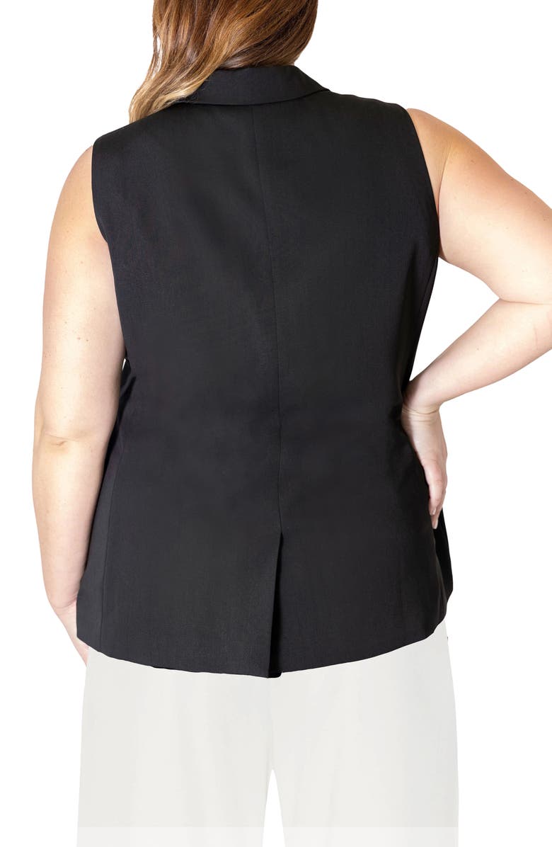 Marée Pour Toi Long Crepe Vest, Alternate, color, 