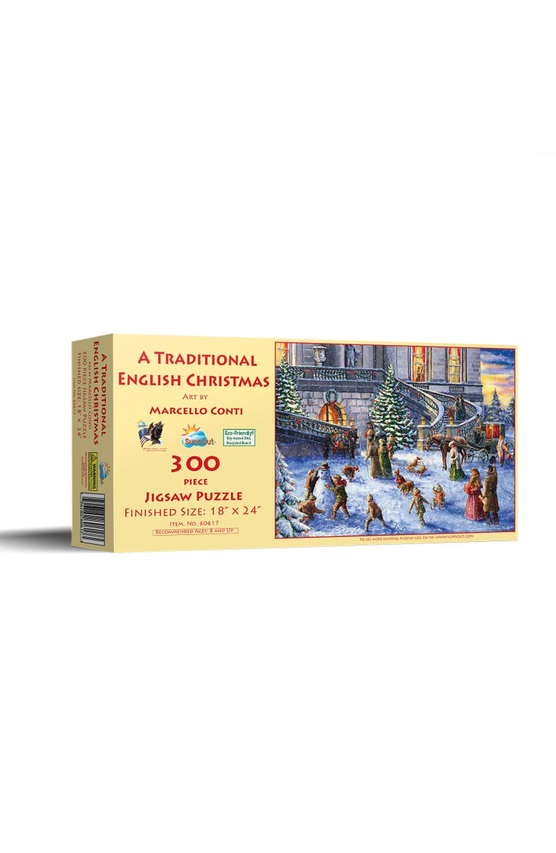 Sunsout A Traditional English Christmas 300 piece Jigsaw Puzzle for Adults, Main, color, Multicolor