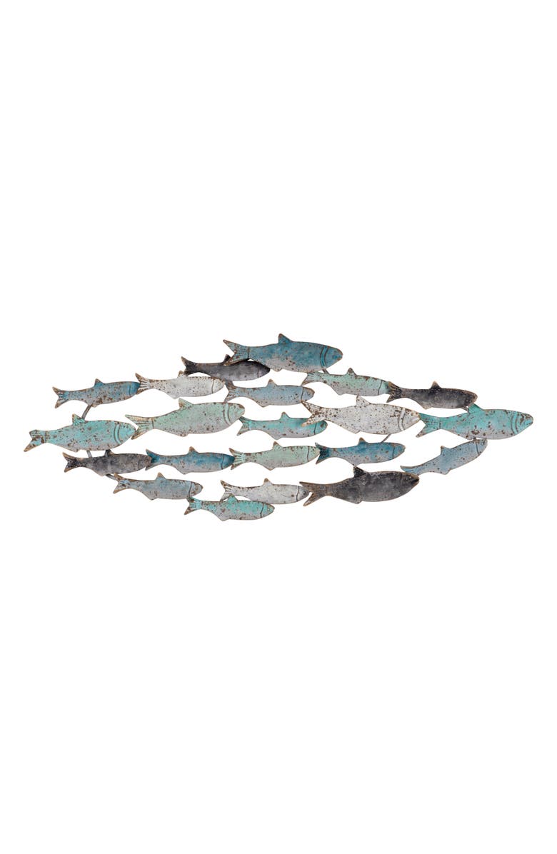 Storied Home School of Fish Wall Décor, Main, color, Blue