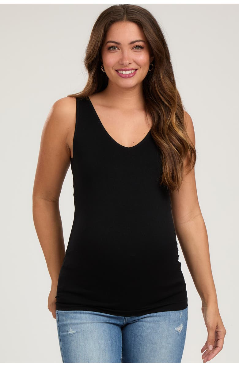 PinkBlush Sleeveless Fitted Tank Top, Main, color, Black