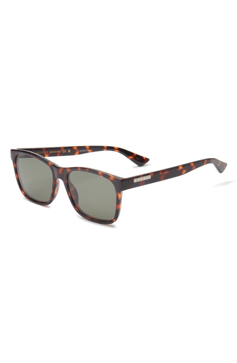 Gucci 57mm Square Sunglasses, Alternate, color, Havana Havana Green