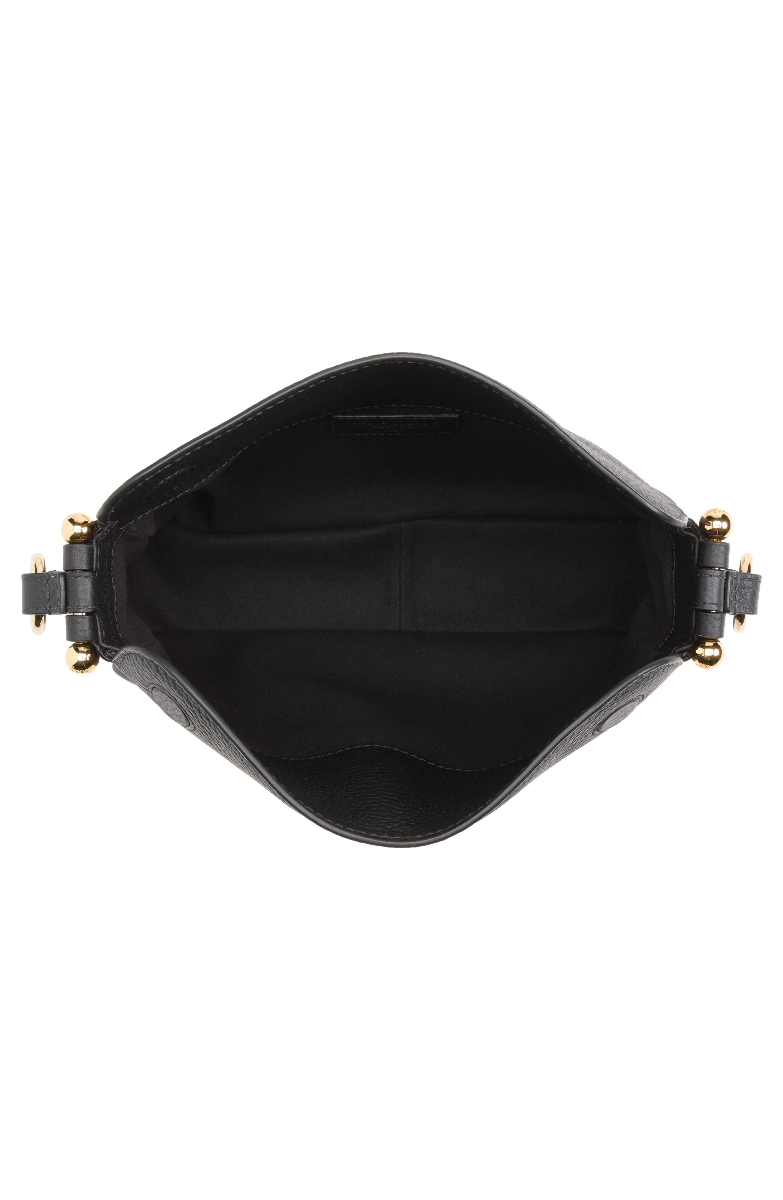 Sway Grained Leather Shoulder Bag, Alternate, color, BLACK