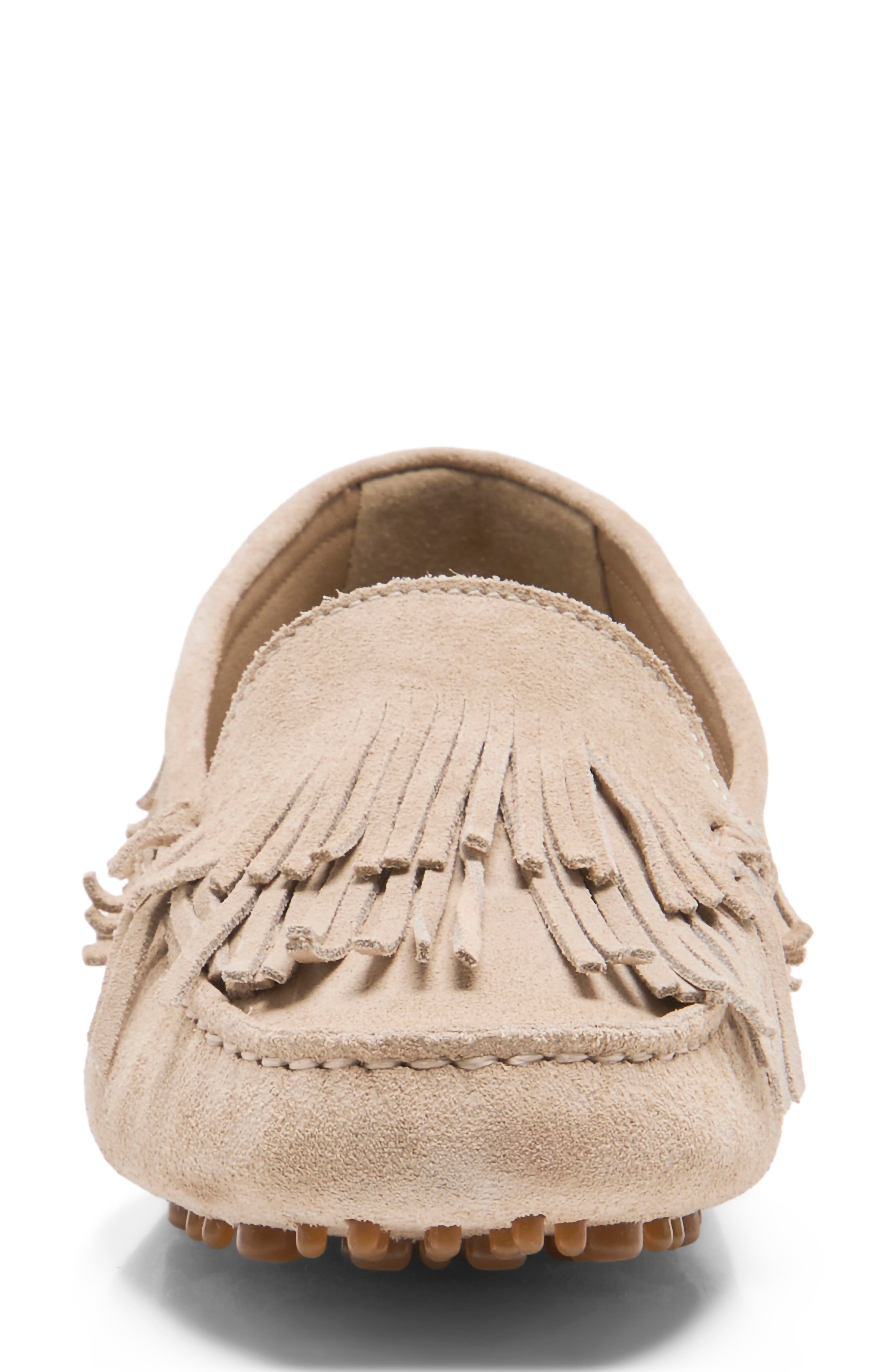 Freddie Fringe Loafer, Alternate, color, STONE SUEDE