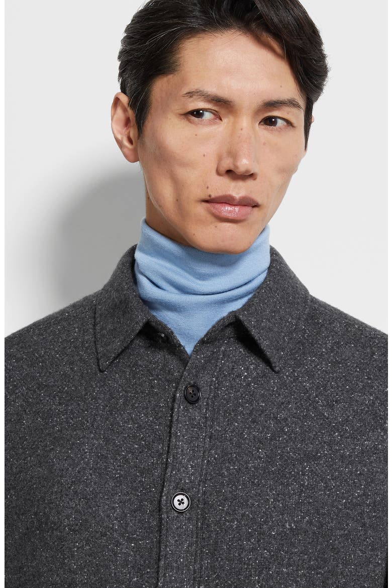 Cashmere & Silk Overshirt, Alternate, color, DARK GREY
