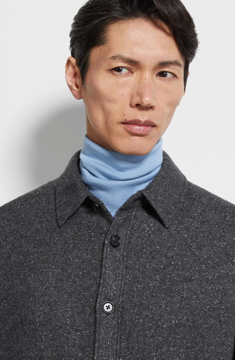 ZEGNA Cashmere & Silk Overshirt, Alternate, color, Dark Grey