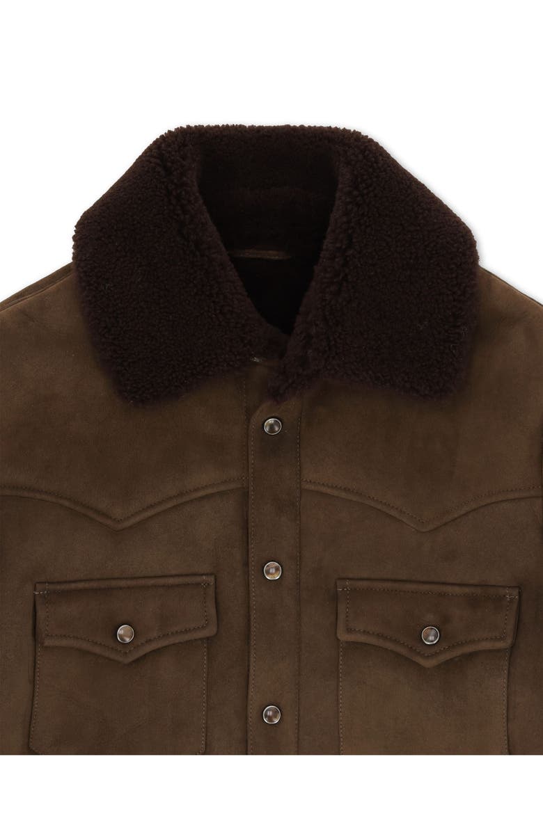 Fortela Ranch Sheepskin Overshirt, Alternate, color, Brown