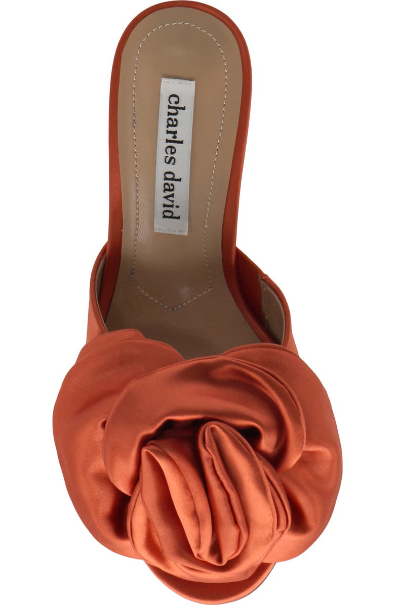 Charles David Kimchi Floral Satin Sandal, Alternate, color, Orange