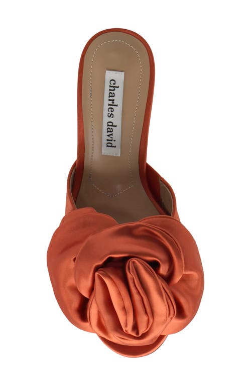 Charles David Kimchi Floral Satin Sandal In Orange