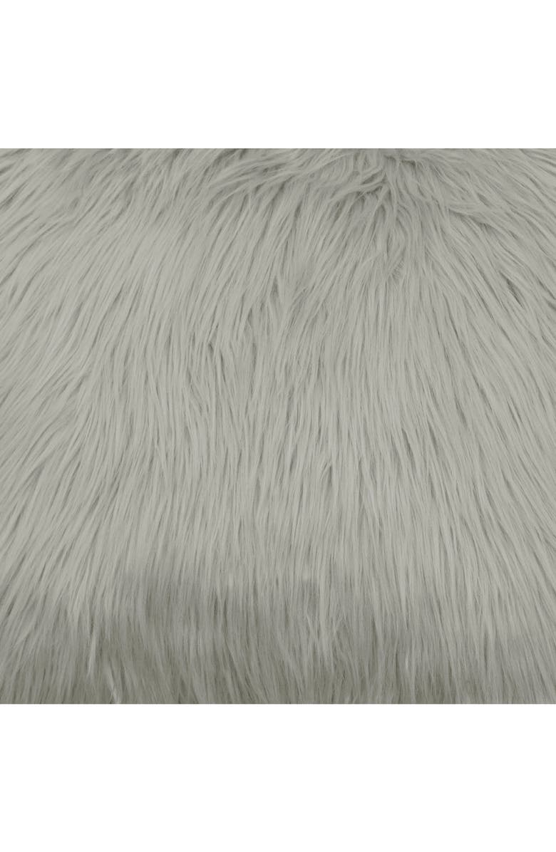 French Connection Sheepskin Faux Fur Accent Pillow, Alternate, color, Light Grey