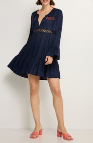LASCANA Women's Flowy Flared Sleeve Dress