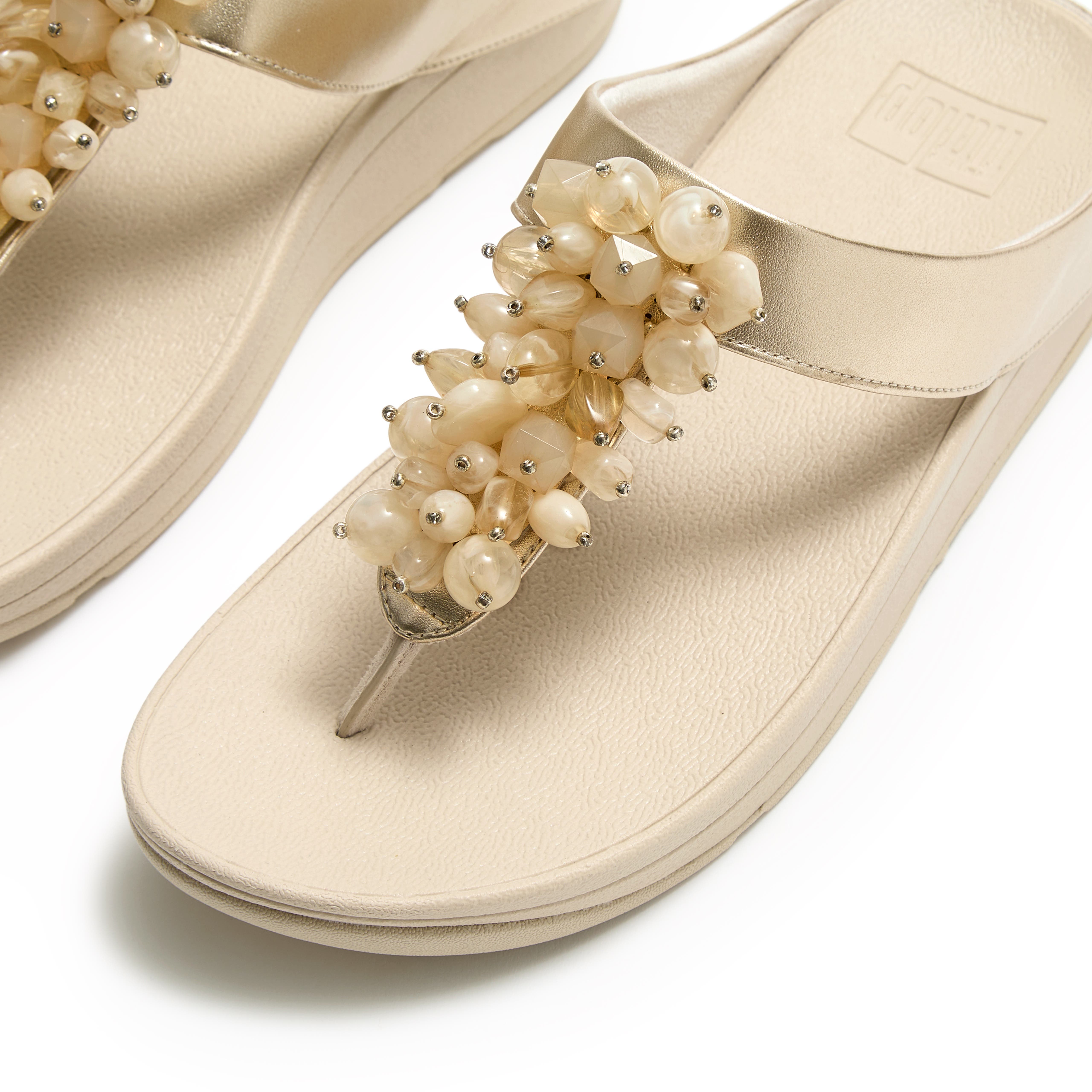 FitFlop Fino Bead-Cluster Toe-Post, Alternate, color, 