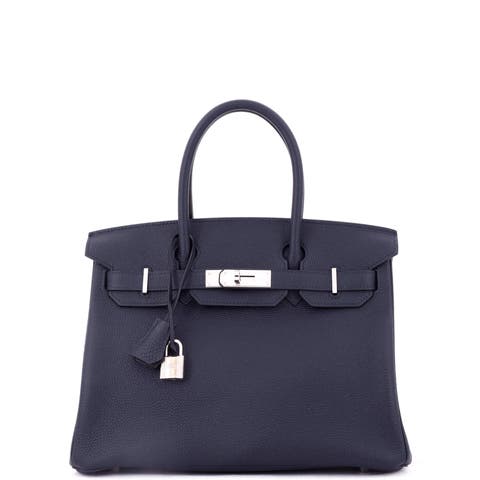 Birkin Handbag Blue Togo with Palladium Hardware 30