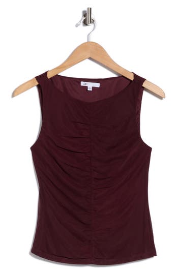 Dr2 By Daniel Rainn Ruched Front Tank In Wine