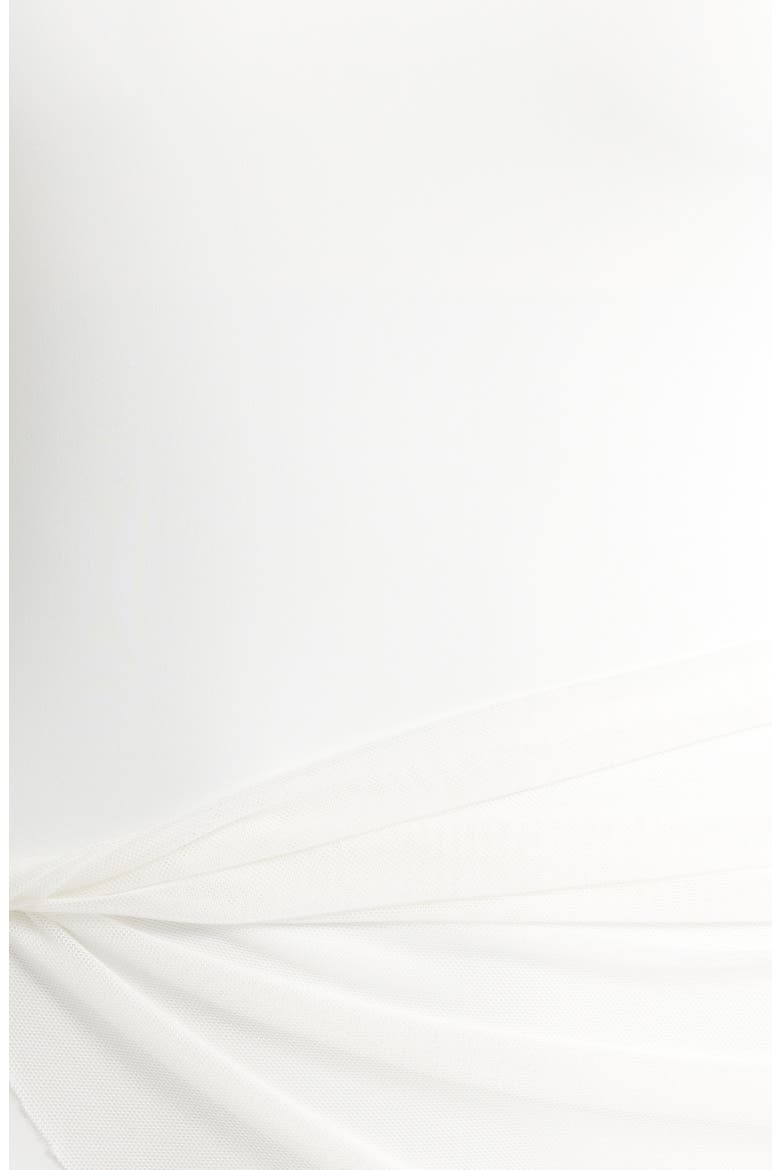 Mesh Overlay One-Piece Swimsuit, Alternate, color, WHITE SOLID