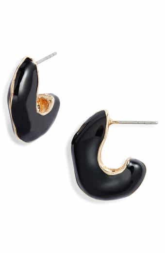 Open Edit Chubby Enamel Hoop Earrings