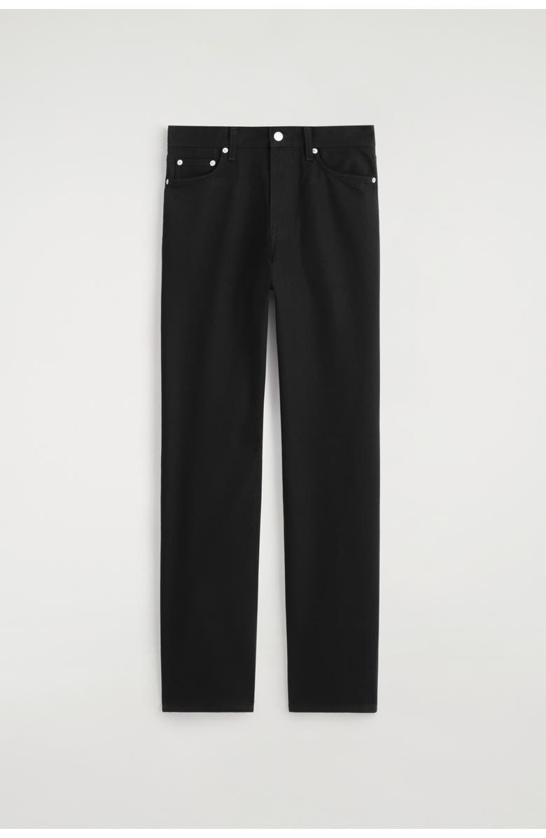 COS Chord Straight-Leg Jeans, Alternate, color, Black