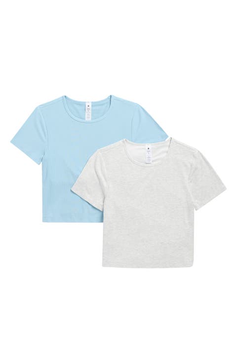 2-Pack Tara Heavenly Rib Crop T-Shirts