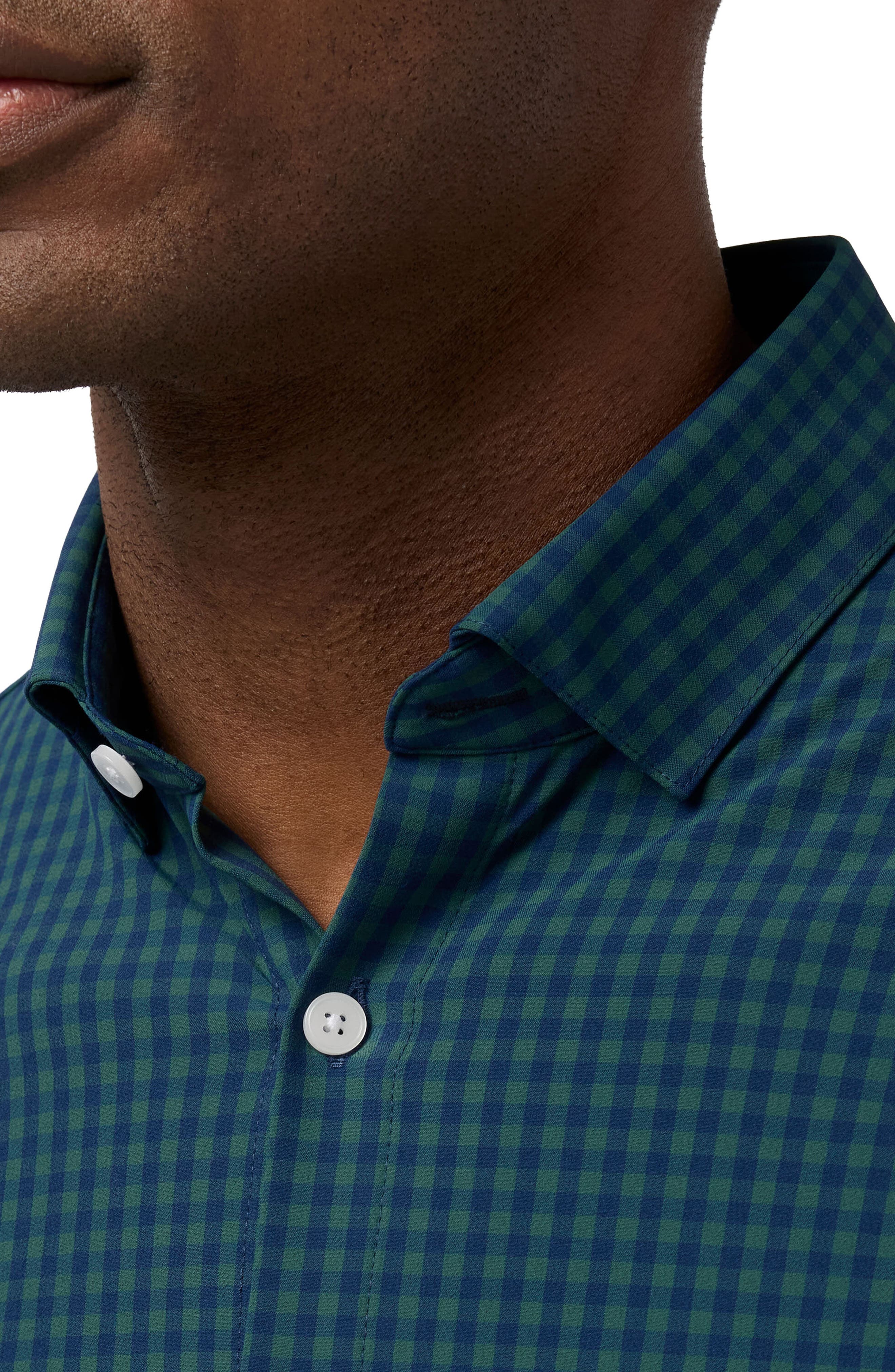 Mizzen+Main Leeward Trim Fit Gingham Performance Button-Up Shirt (Men ...