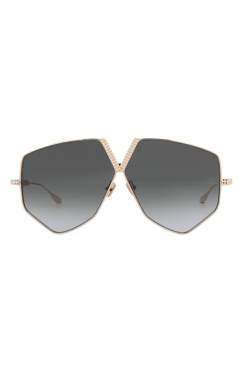 Valentino 64mm Aviator Sunglasses, Main, color,