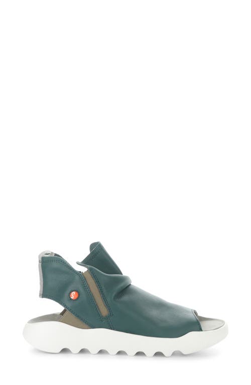 Softinos By Fly London Wish Platform Wedge Sandal In Teal