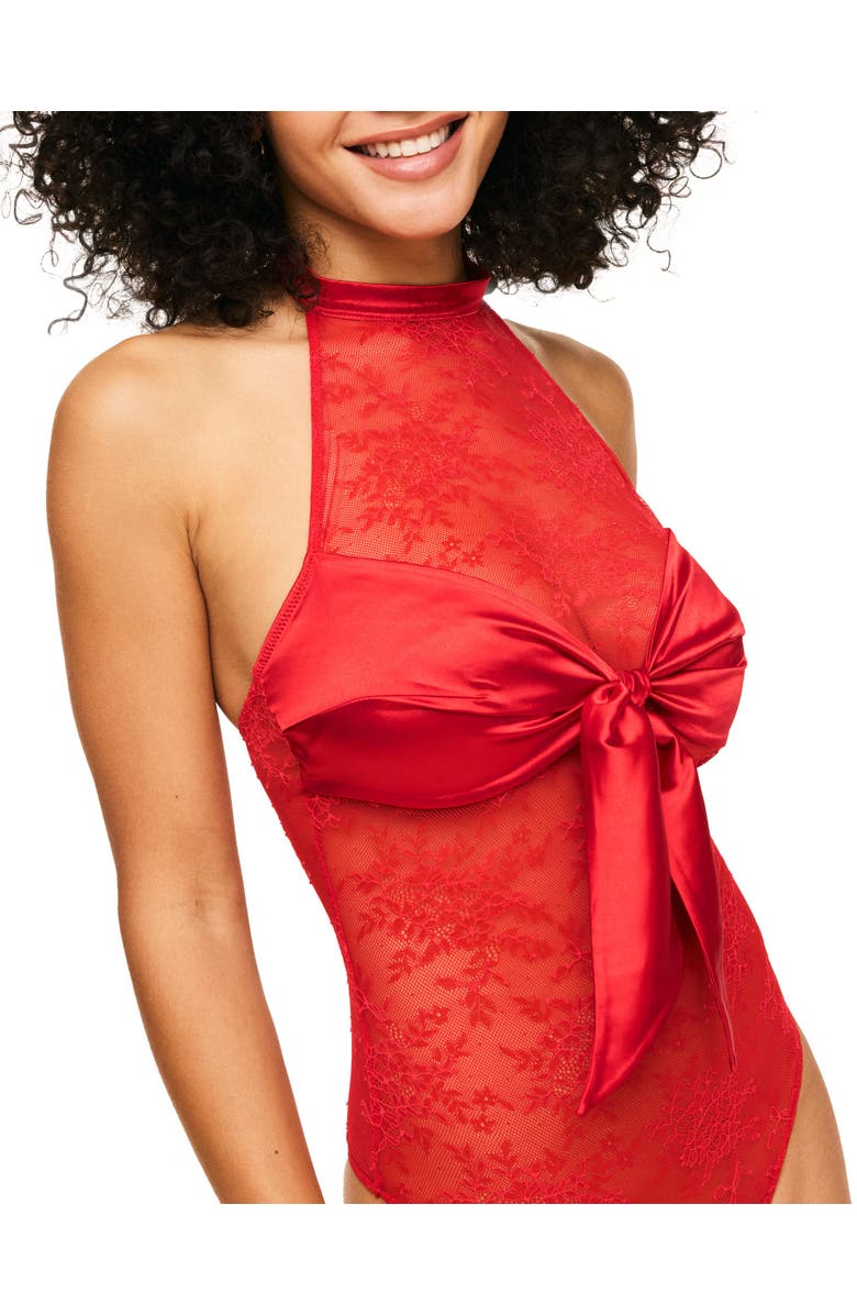 Adore Me Kamilia Bodysuit, Alternate, color, Dark Red