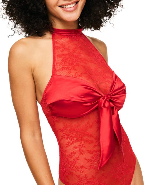 Adore Me Kamilia Bodysuit In Dark Red